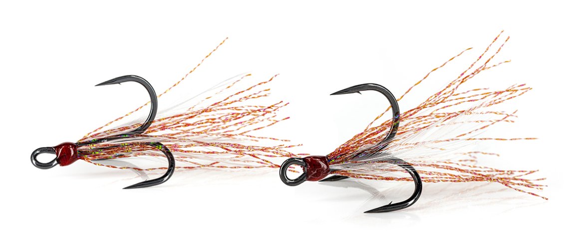 Molix Feathered Treble Hook - Red White GB140 #1 #2