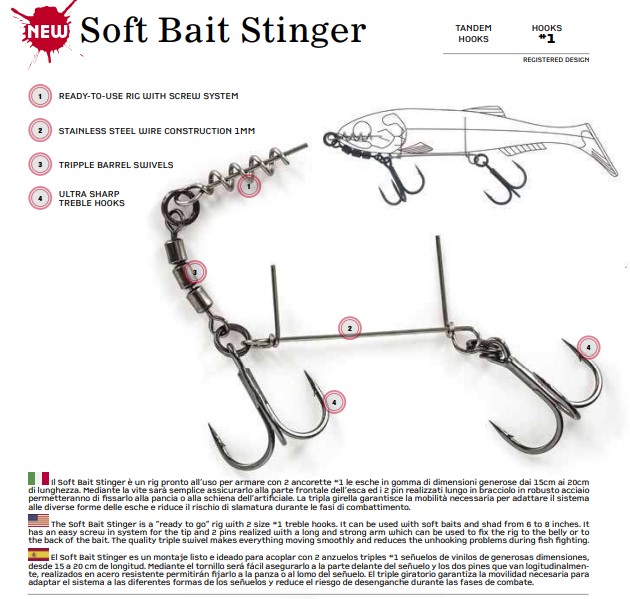 Molix Soft Bait Stinger - Tandem Treble Hook Size#1