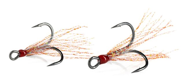 Molix Feathered Treble Hook - Red White GB178 #1/0 #1